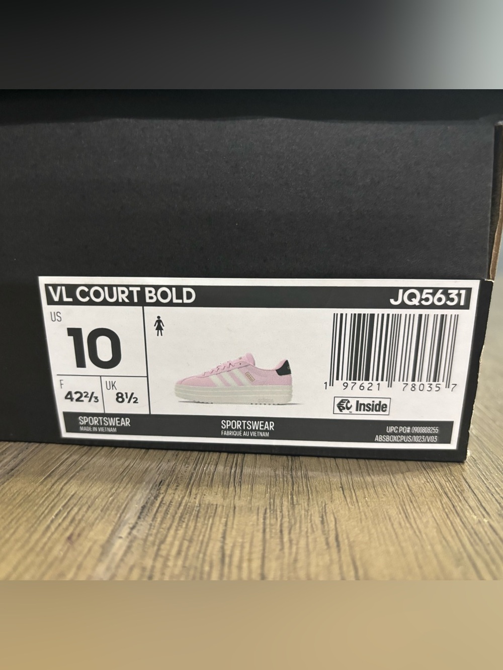 Adidas VL Court BOLD Pink Suede and White Platform Sneakers NWT Womens Size 10 - Picture 7 of 7